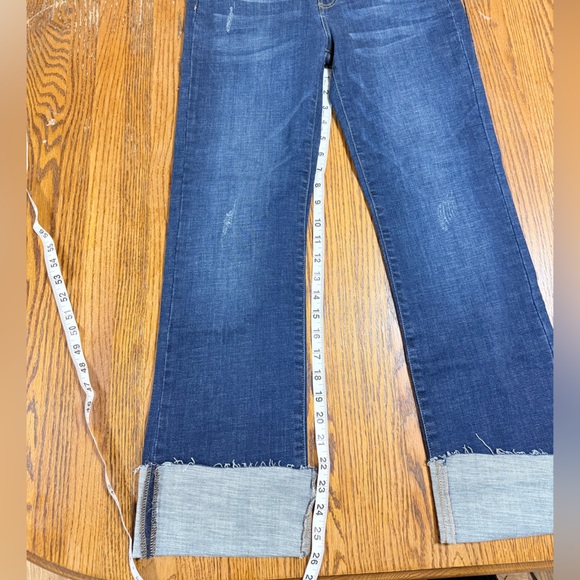 NWT Risen Mid Rise Straight Leg Jeans Size 7/28 Raw Hem - Picture 4 of 6